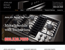 Tablet Screenshot of jennairrepairservice.com